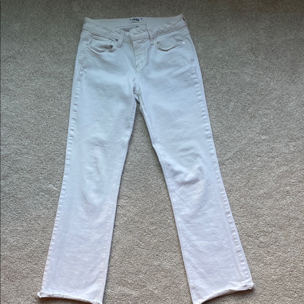 PAIGE White Straight Leg Jeans